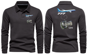 BOEING 777 G90 LONG SLEEVE POLO